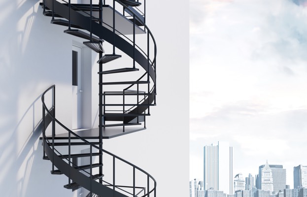 escalier extérieur métallique